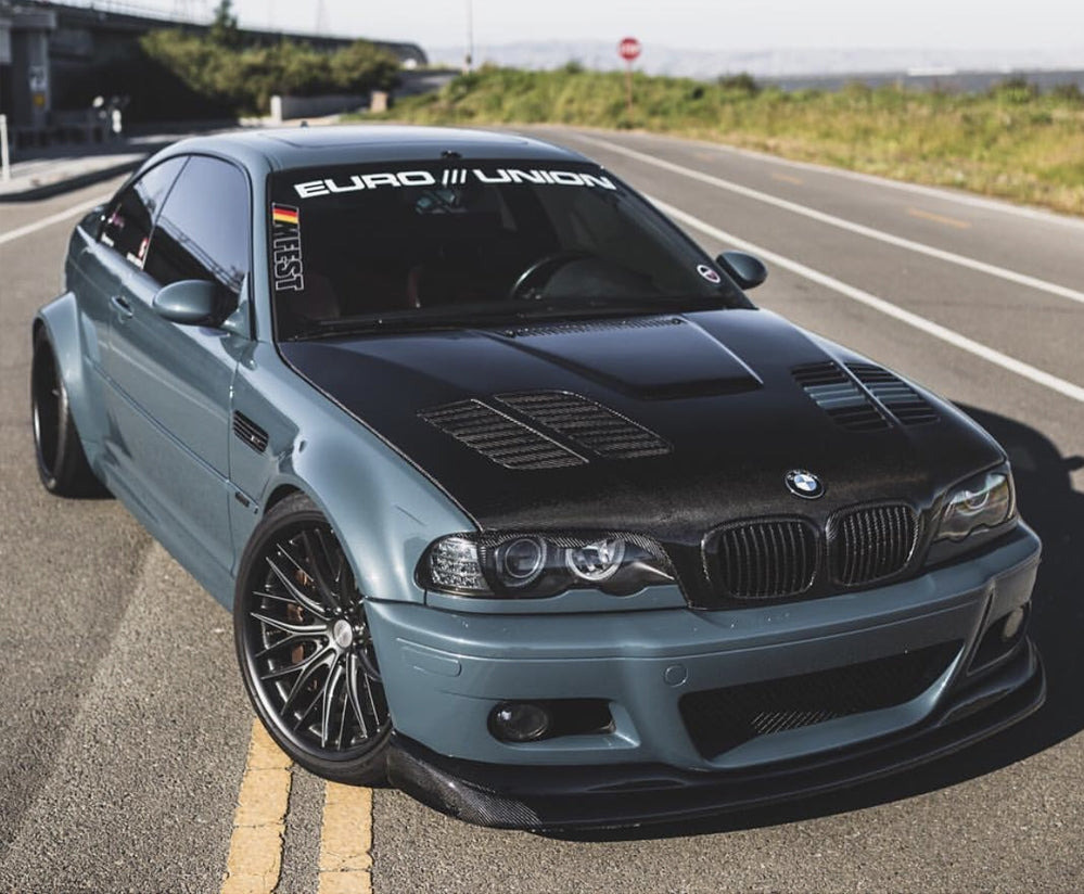 BMW E46 M3 GTR VENTED CARBON FIBER HOOD